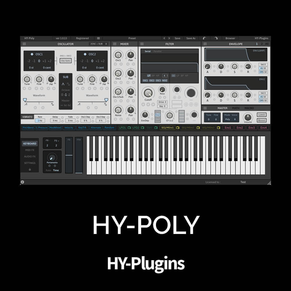 【减法复音合成器】HY-Plugins Hy-Poly v1.4.8